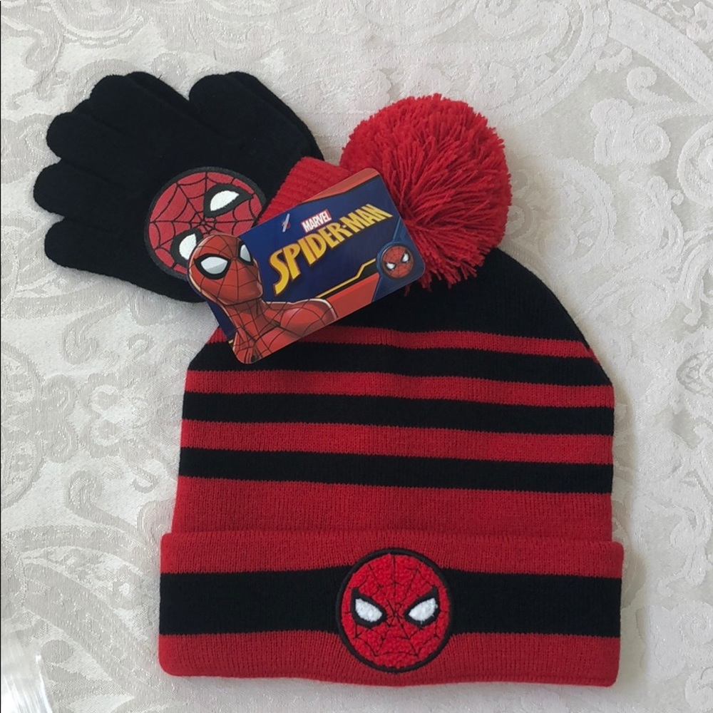Marvel SPIDER-MAN Little Boy Winter Hat and Gloves